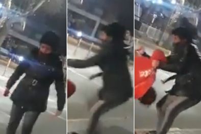MDZol | Secuencia En un momento, la mujer agarra el cuchillo y lo clava repetidamente en uno de los hombres.