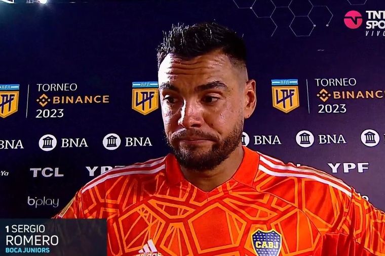 Chiquito Romero, de lo poco rescatable de la derrota de Boca ante Banfield.