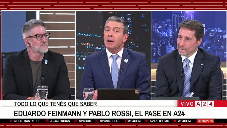 A24 capitaliza el rendimiento en el rating de figuras como Luis Novaresio, Pablo Rossi y Eduardo Feinmann. A24 capitaliza el rendimiento en el rating de figuras como Luis Novaresio, Pablo Rossi y Eduardo Feinmann.