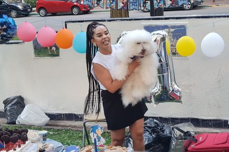 Postales de una tarde atípica en Plaza España: cuando el pulso de la ciudad se detiene para un festejo de cuatro patas. Postales de una tarde atípica en Plaza España: cuando el pulso de la ciudad se detiene para un festejo de cuatro patas.