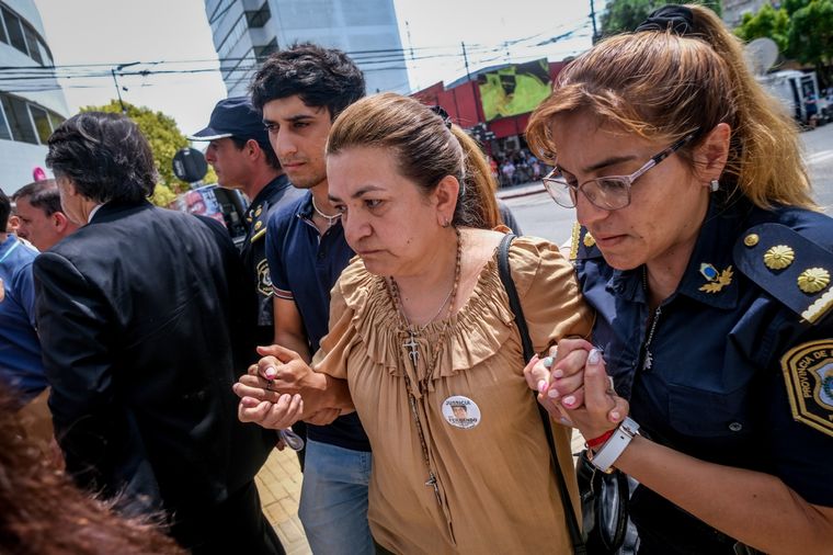 Graciela Sosa llega a los Tribunales de Dolores. Foto: Télam