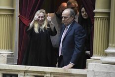Karina Milei y Guillermo Francos celebraron la votación de la ley Bases desde un palco de la Cámara de Diputados. Foto: Juan Mateo Aberastain/MDZ