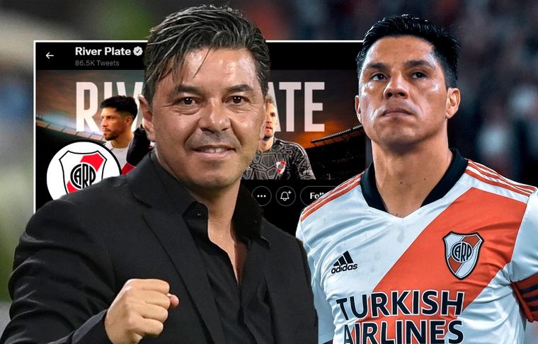 La sugerente imagen de River El Millonario desmintió en sus redes una versión periodística sobre una pelea entre Gallardo y Enzo Pérez.