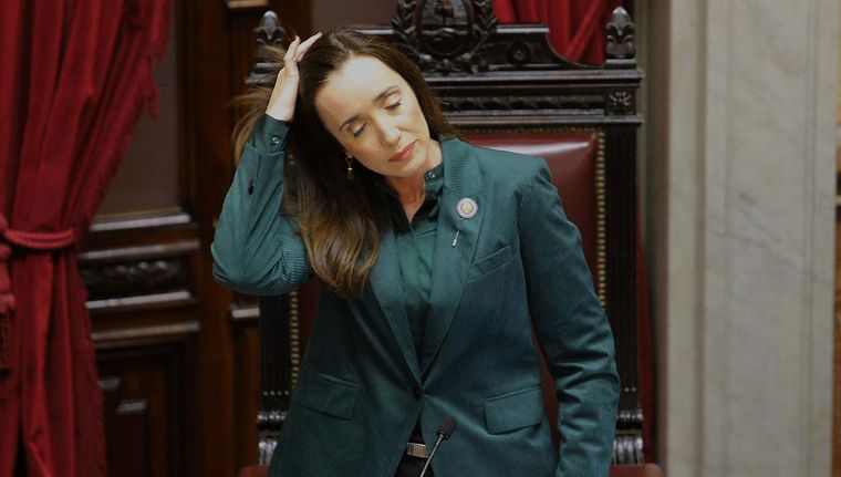 Victoria Villarruel en la conducción de la sesión. Foto: NA