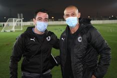 Xavi y Masche, juntos en Doha a comienzos de 2021 Xavi y Masche, juntos en Doha a comienzos de 2021