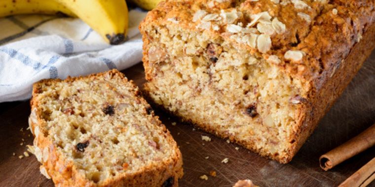 Bizcocho de banana y avena Foto: Pixabay