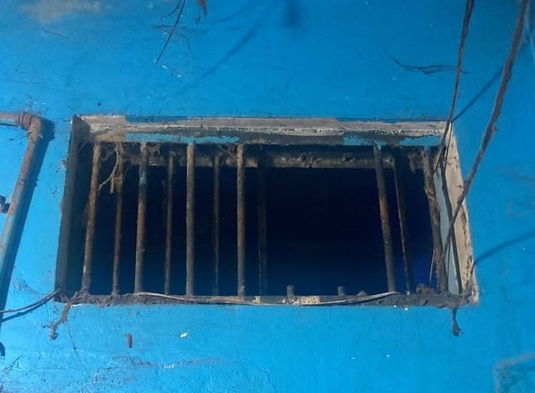 El lugar por donde huyeron los presos