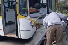Un remisero chocó de frente con un colectivo y murió en Florencio Varela Foto: Captura de video