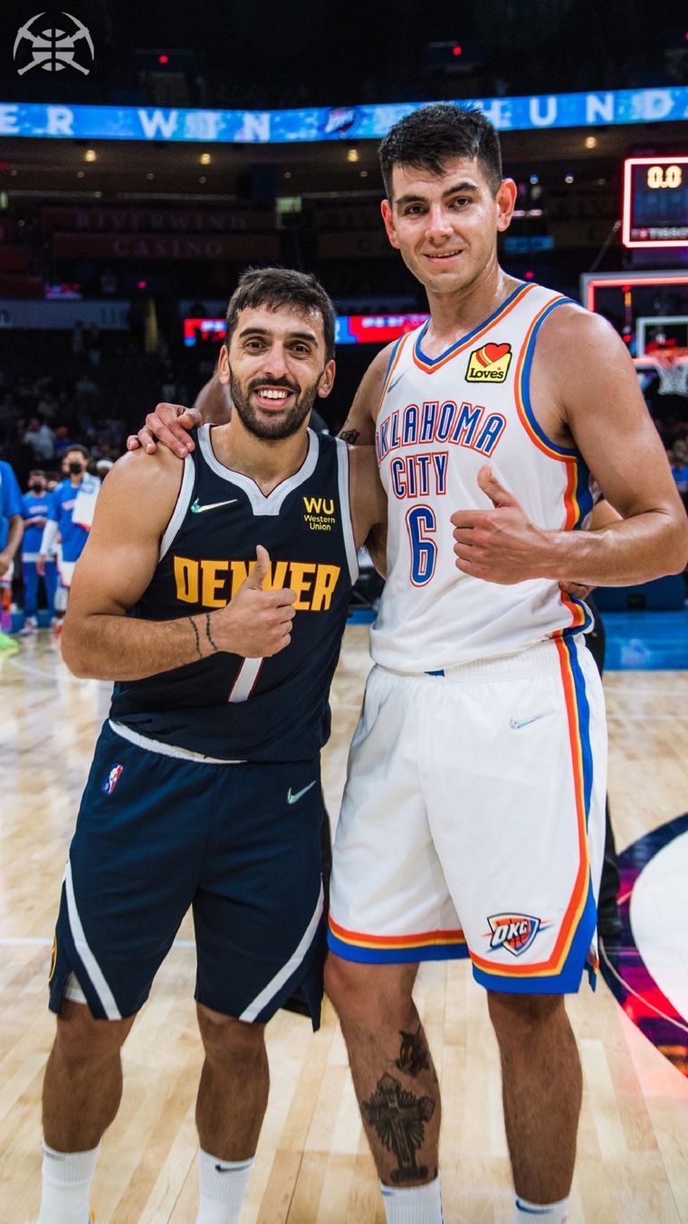 Campazzo y Deck, dos de los tres argentinos en la NBA junto a Bolmaro Foto: Denver Nuggets