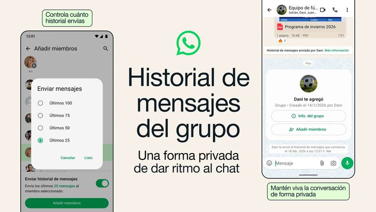WhatsApp permitirá almacenar mensajes en grupos. WhatsApp permitirá almacenar mensajes en grupos.