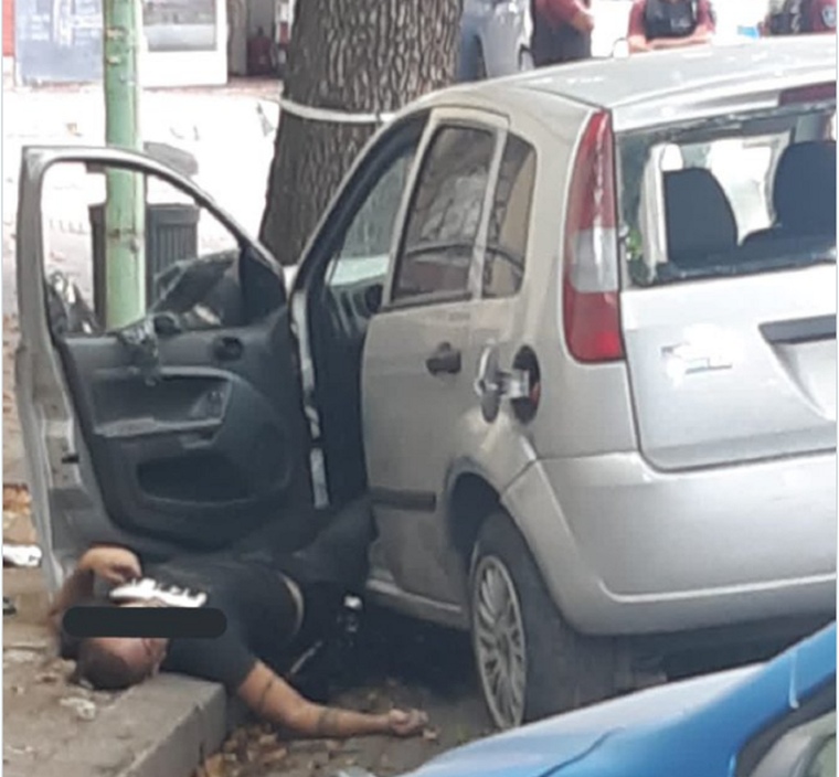 El señalado malviviente ya sin vida, Foto: Gentileza Twitter Paz Morel Quirno