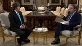 El presidente Javier Milei y el periodista Andrés Oppenheimer. El presidente Javier Milei y el periodista Andrés Oppenheimer.