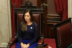 Victoria Villarruel en el estrado presidencial del Senado de la Nación. Victoria Villarruel en el estrado presidencial del Senado de la Nación.