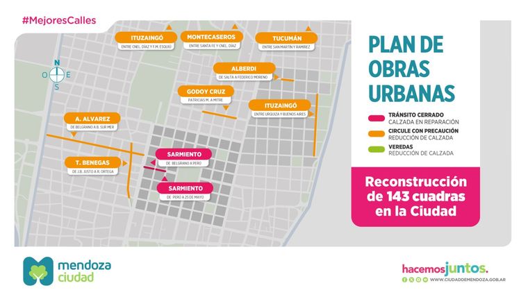 La Ciudad de Mendoza avanza con su Plan de Obras Urbanas y finaliza nuevas intervenciones en calles clave. La Ciudad de Mendoza avanza con su Plan de Obras Urbanas y finaliza nuevas intervenciones en calles clave.