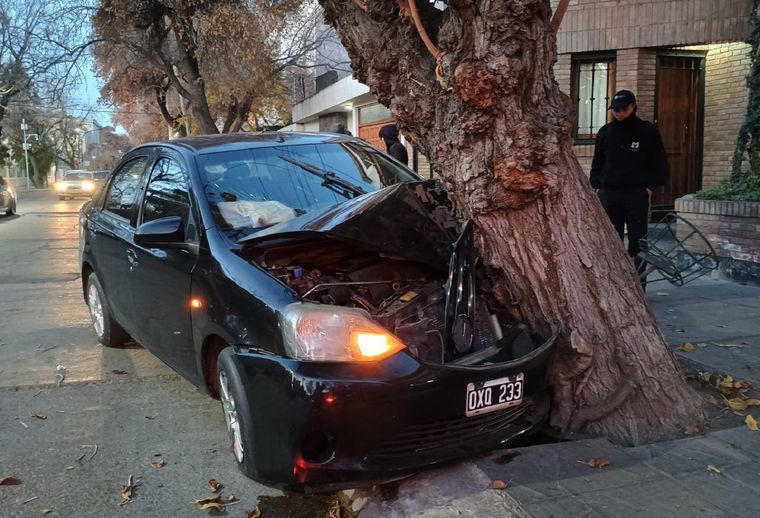 Un conductor de una aplicación de viajes se quedó dormido, chocó contra un árbol y una pasajera resultó herida