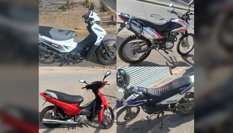 Algunas de las motos secuestradas en los diferentes operativos preventivos en el Gran Mendoza.&nbsp;