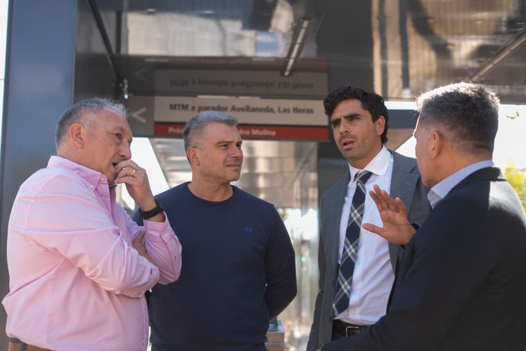 Daniel Vilches, Diego Costarelli, Natalio Mema y Luis Borrego, en las obras del Metrotranvía Daniel Vilches, Diego Costarelli, Natalio Mema y Luis Borrego, en las obras del Metrotranvía