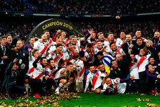 River campeón Lamela y un guiño a la final en el Bernabéu. Foto: Archivo