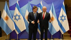 El presidente Javier Milei con el primer ministro israelí, Benjamin Netanyahu, tras la cumbre bilateral en Jerusalén en junio.