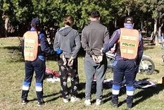 Los detenidos en el parque San Martín. Foto: Ministerio de Seguridad