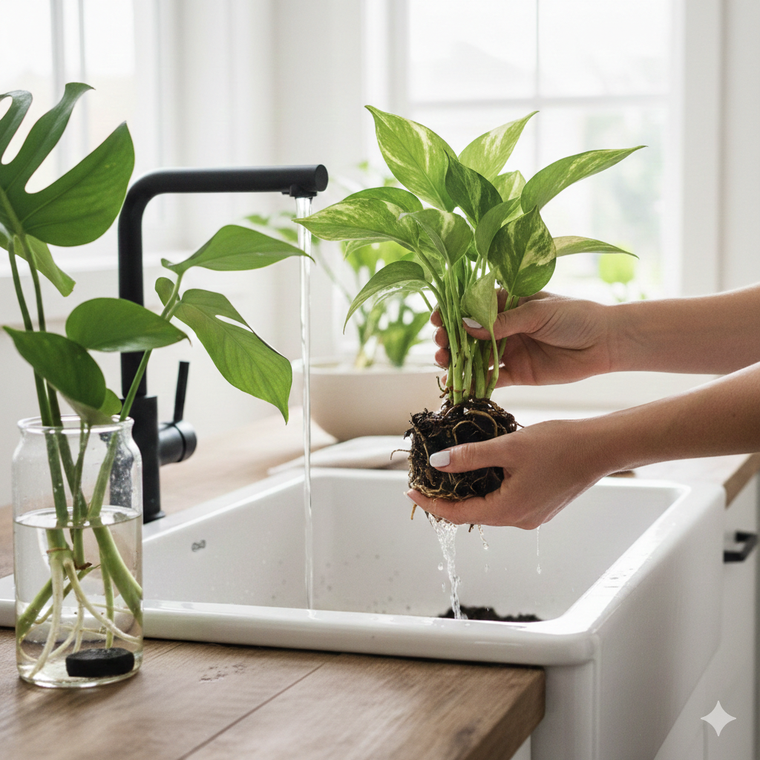 El potus resiste este traspaso. Fuente: IA Gemini.