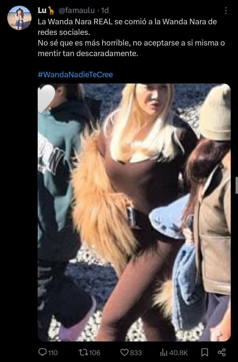 El posteo que generó polémica. Créditos: X / famaulu El posteo que generó polémica. Créditos: X / famaulu