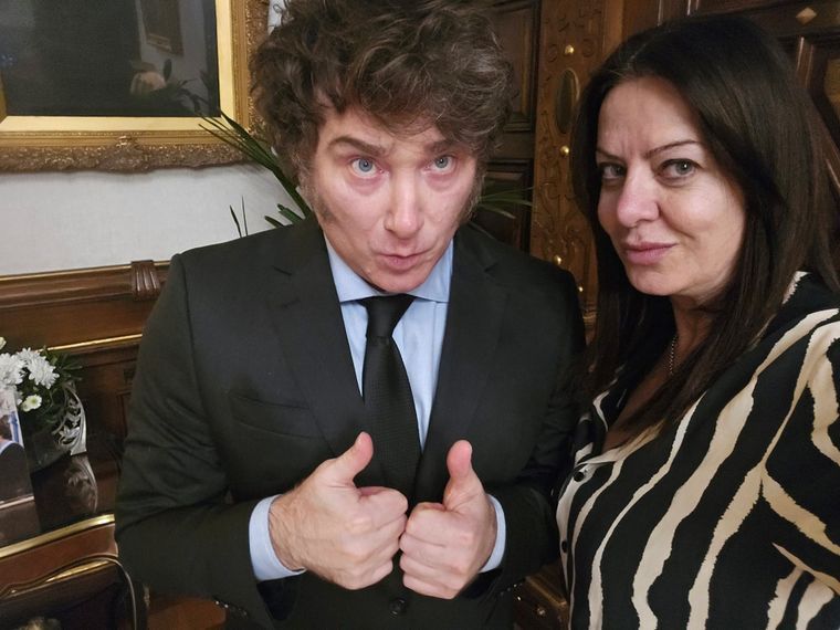 Javier Milei con Sandra Pettovello