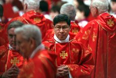 el cardenal cantor de filipinas le lleva cartas de ninos de la calle al papa
