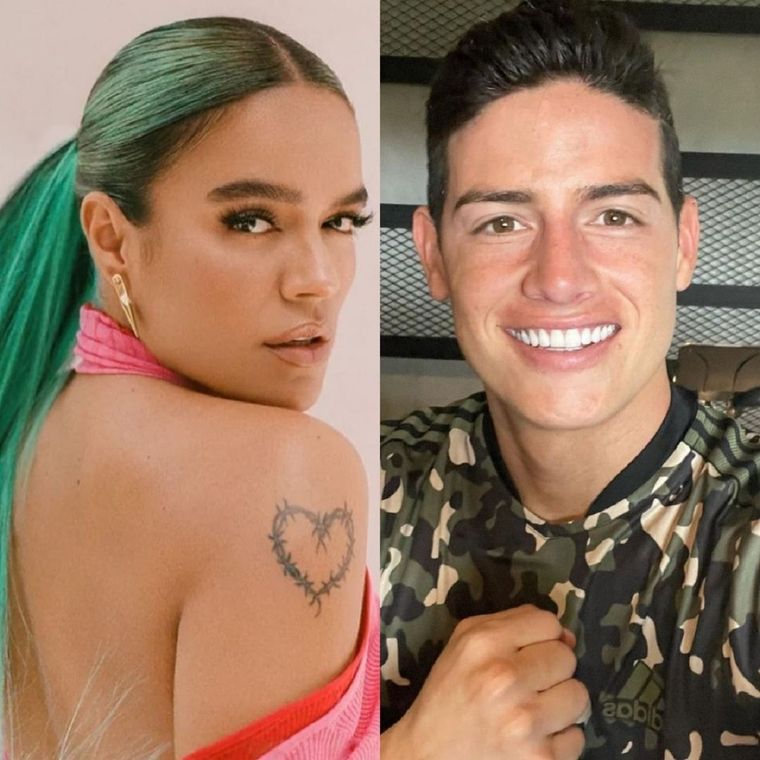 Karol G junto a James Rodríguez Foto: Instagram