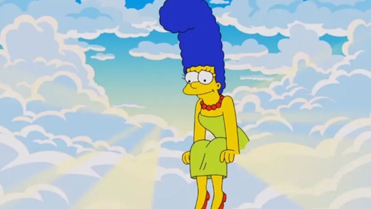 Marge desde el cielo tras su muerte. Marge desde el cielo tras su muerte.