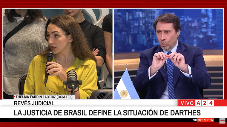 Thelma Fardín dejó en claro en qué situación se encuentra Juan Darthés. Thelma Fardín dejó en claro en qué situación se encuentra Juan Darthés.