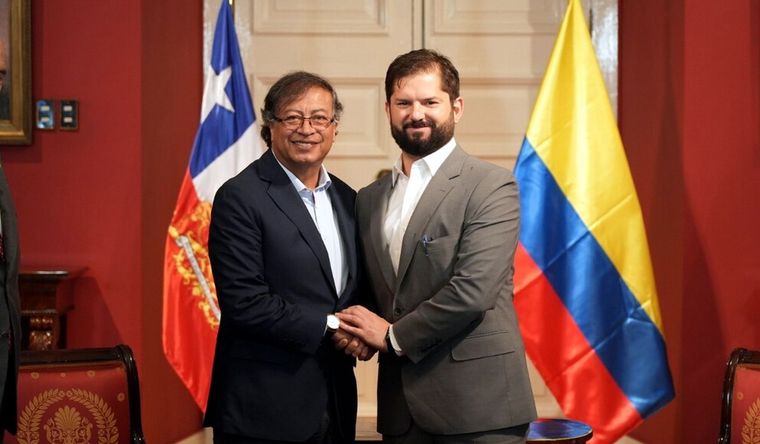 Gustavo Petro y Gabriel Boric criticaron con frontalidad a Donald Trump. Foto Presidencia Chile