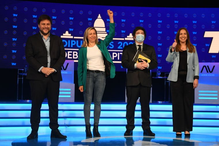 Leandro Santoro, Myriam Bregman, Javier Milei María y María Eugenia Vidal Foto: Telam