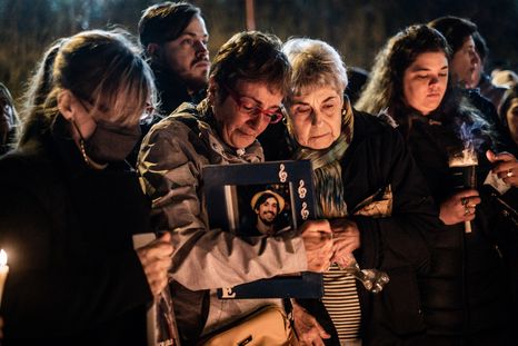 Familiares de Gatti durante la manifestación de justicia Foto: Télam