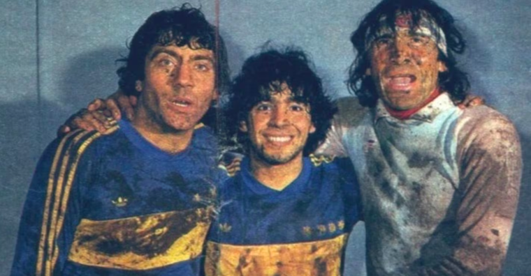 Brindisi, Maradona y Fillol, protagonistas del título en el Metropolitano 1981. Foto: El Gráfico