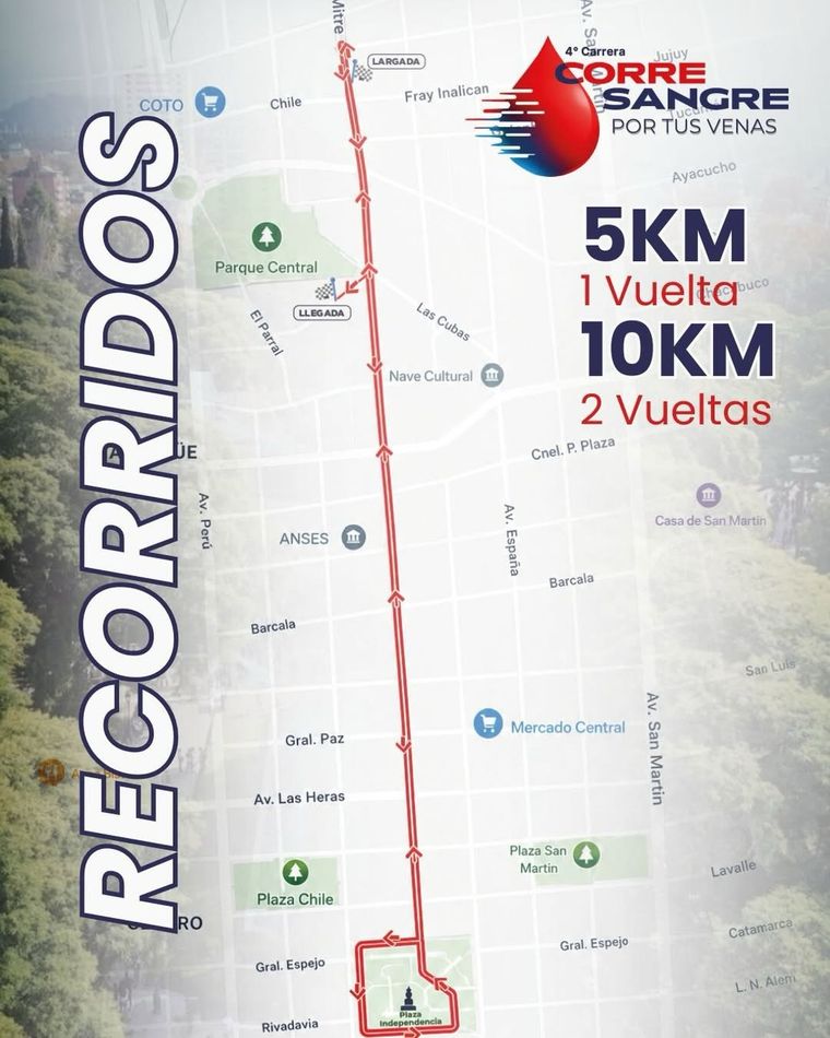 El recorrido de la maratón que se llevará a cabo este domingo en la Ciudad de Mendoza. El recorrido de la maratón que se llevará a cabo este domingo en la Ciudad de Mendoza.