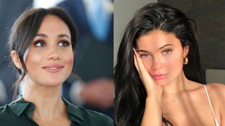 Meghan Markle, y la influencer Kylie Jenner.. Foto: Birmingham Mail y El internacional.