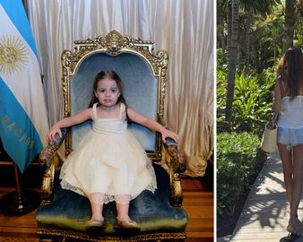 La exprimera dama mostró a sus hijas y la más pequeña se robó la atención.