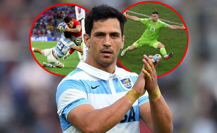 Moroni, su tackle y la atajada del Dibu Martínez Foto: MDZ