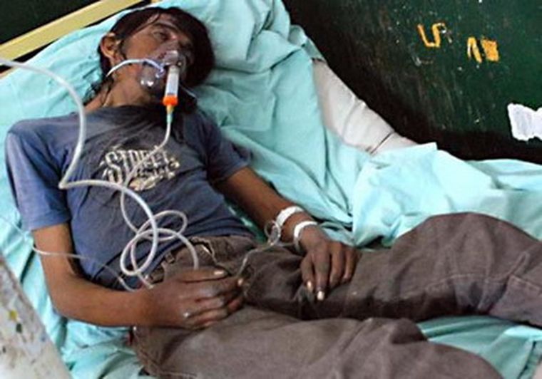 Adulto chaqueño enfermo por falta de nutrición y asistencia sanitaria. Foto: Indymedia