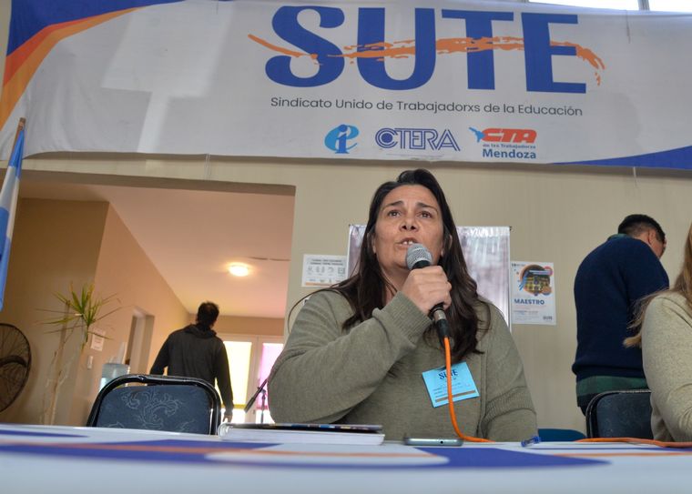 Carina Sedano, secretaria general del SUTE Foto: Prensa SUTE