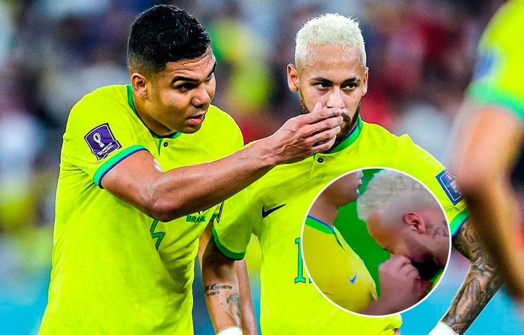 Brasil Casemiro fue filmado poniéndole algo en la nariz a Neymar.