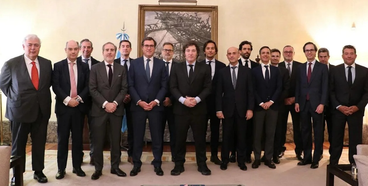 Javier Milei se reunió con empresarios españoles Foto: Noticias Argentinas