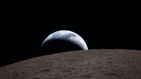 Una vista espectacular de la Tierra, desde el punto de vista de la Luna.