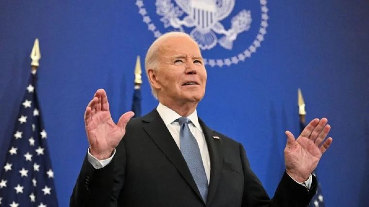 Joe Biden en una intervención este lunes en el Departamento de Estado. Foto: BBC