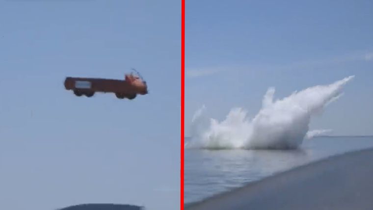 Catapultaron camiones al agua por esta insólita razón Foto: U.S. Navy