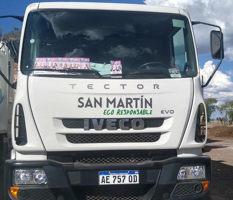 Uno de los camiones denunciados por el Frente de Todos. Foto: Gentileza