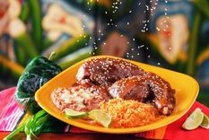 cocina mole poblano con pollo en este dia de la independencia de mexico