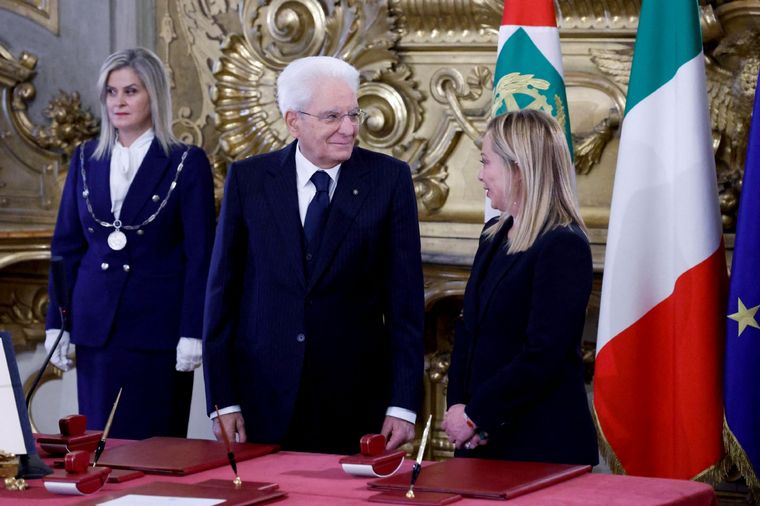 Giorgia Meloni juró como premier de Italia Foto: Télam
