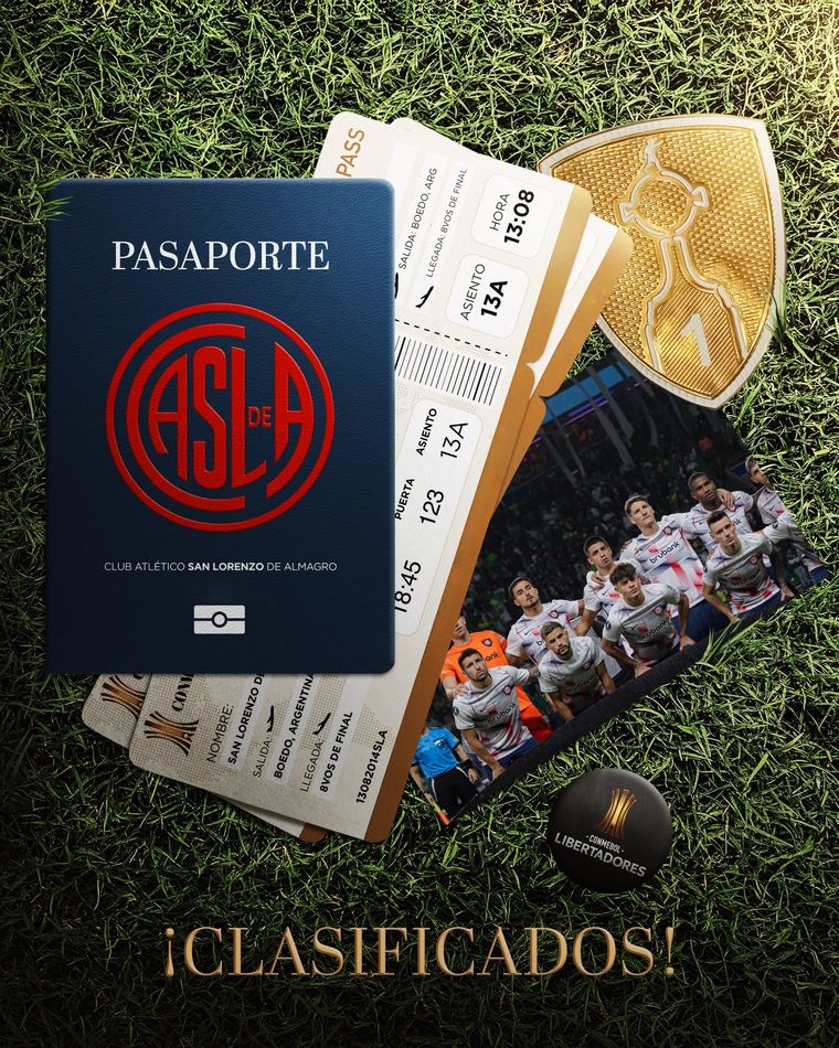 San Lorenzo sacó pasaje a la fase final de la Libertadores. Foto: @SanLorenzo